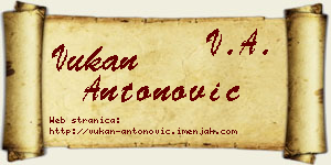 Vukan Antonović vizit kartica
